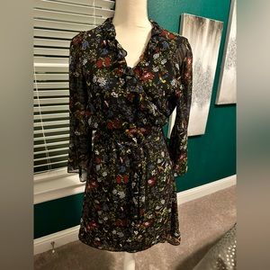 Madewell floral wrap dress size Large